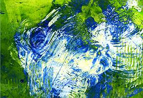 Abstrakter grün und blau gemalter Fond