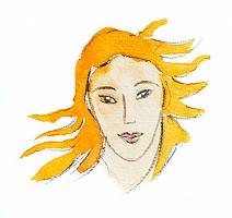 Frau mit orangenen Haaren