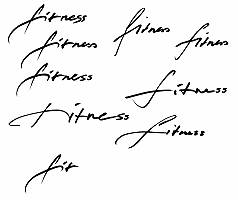 Handschriftliche Schriftzüge: Fitness