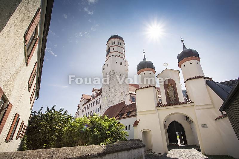 Gegenlicht Fotografie des Schlosses der Donaustadt Dillingen