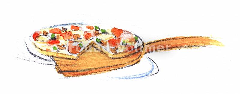 Pizza auf Pizzaschieber