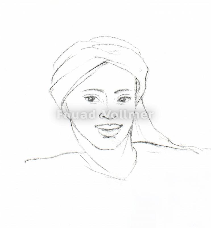 Bleistiftzeichnung einer Frau