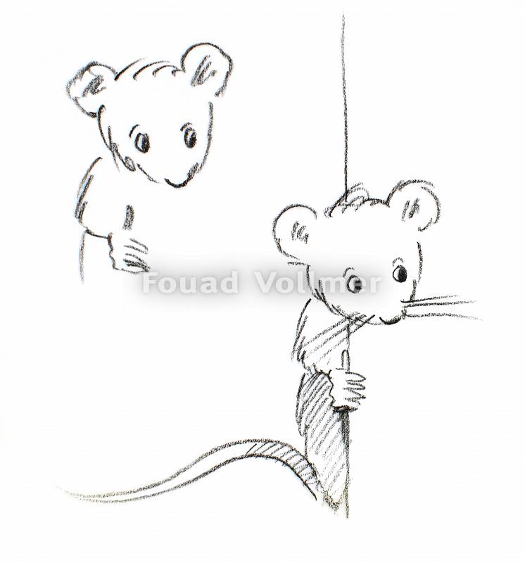 Bleistiftzeichnung zweier Mäuse