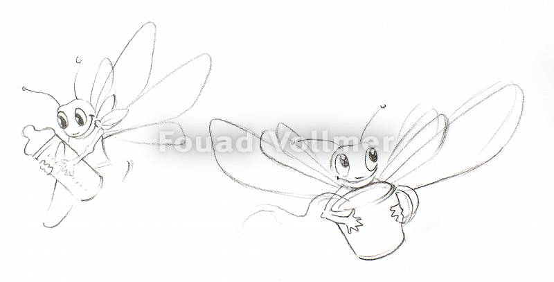 Bleistiftzeichnung zweier Libellen