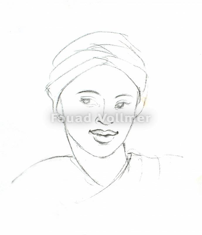 Bleistiftzeichnung einer Frau